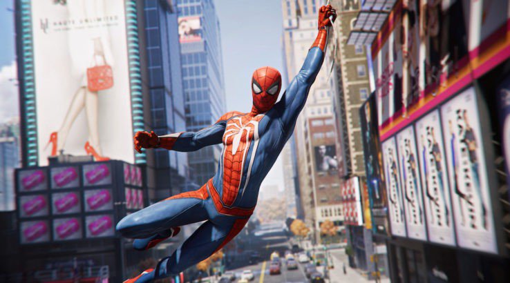 spidey swinging through new york