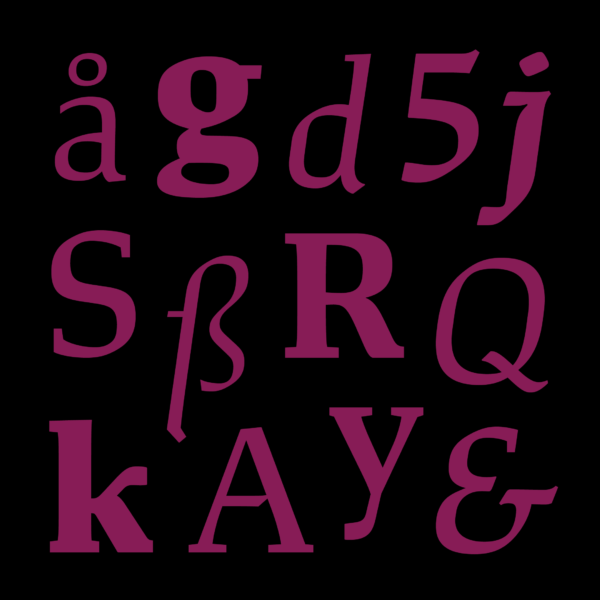 font design xyz-study-04-glyphs