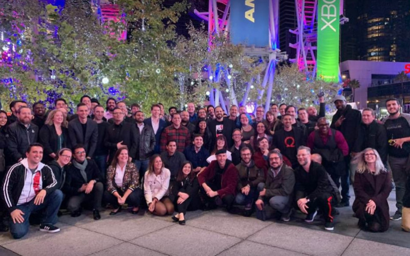 God of War team celebrates victory after the Game Awards.