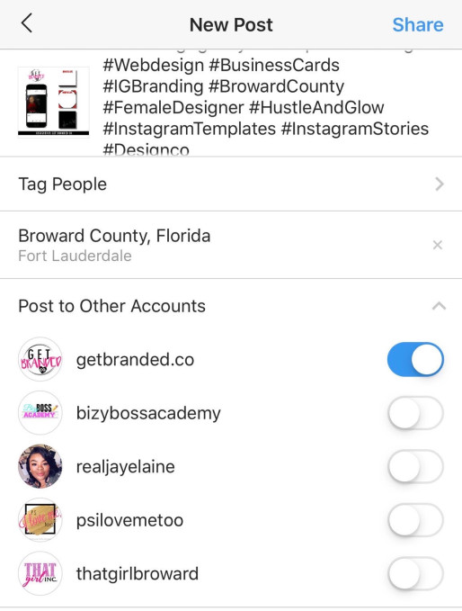 Instagram now allows you to regram your posts to multiple accounts