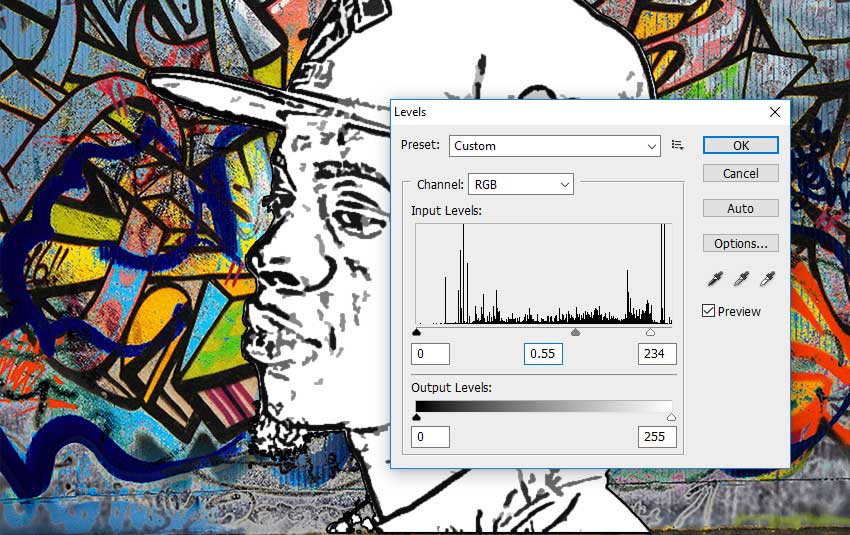 Levels Adjustment in Photoshop
