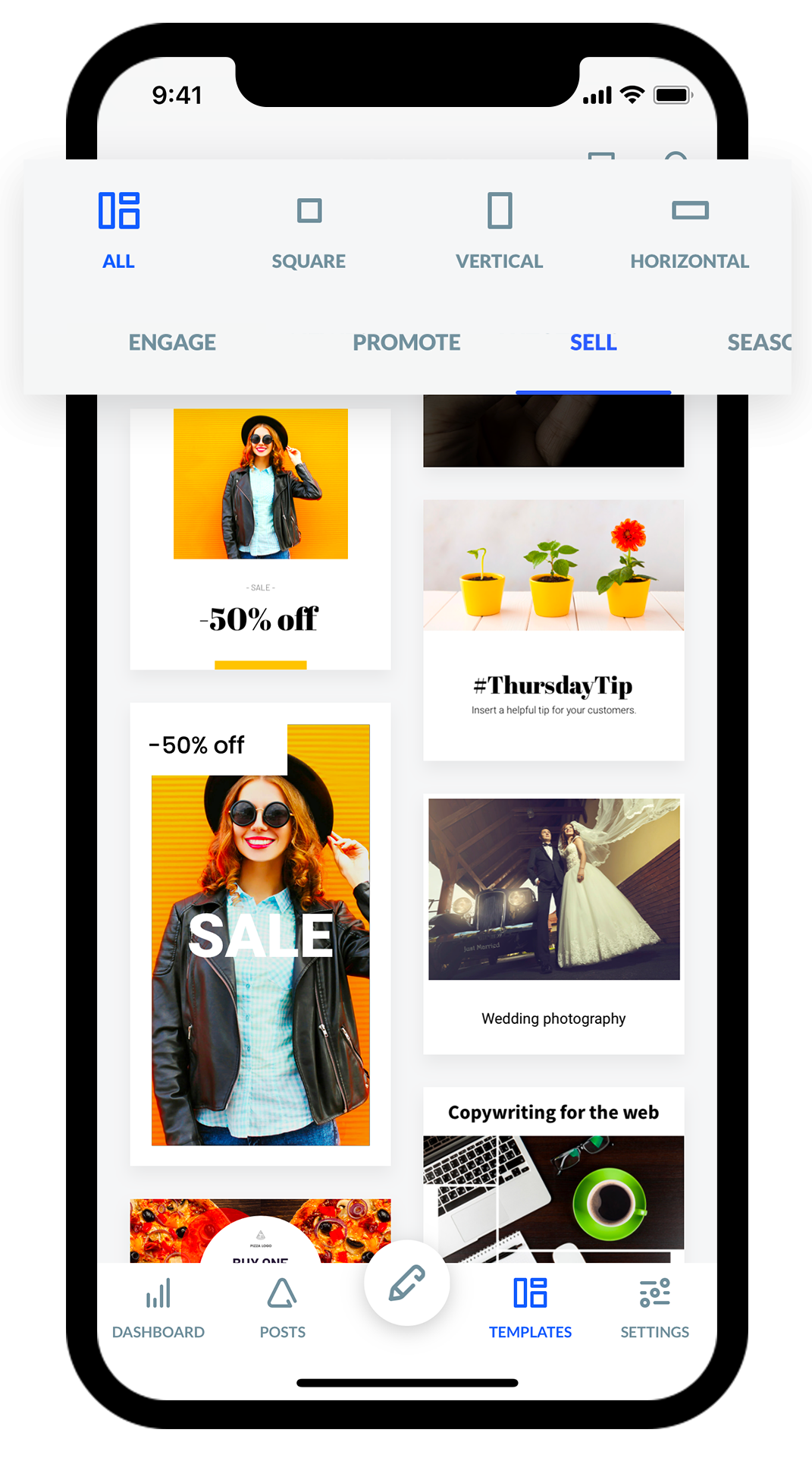 social media ads creator sell template.