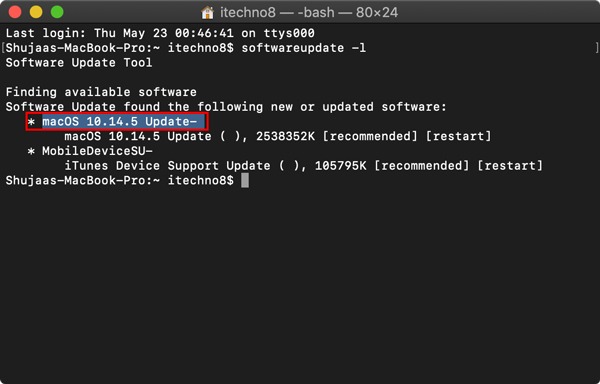 Update Mac Using Terminal Identifier Update Mac Using Terminal Identifier