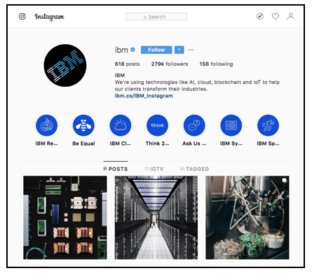 Another B2B profile on Instagram example