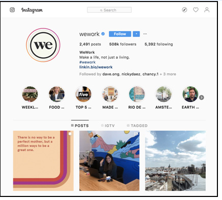 B2B profile page on Instagram