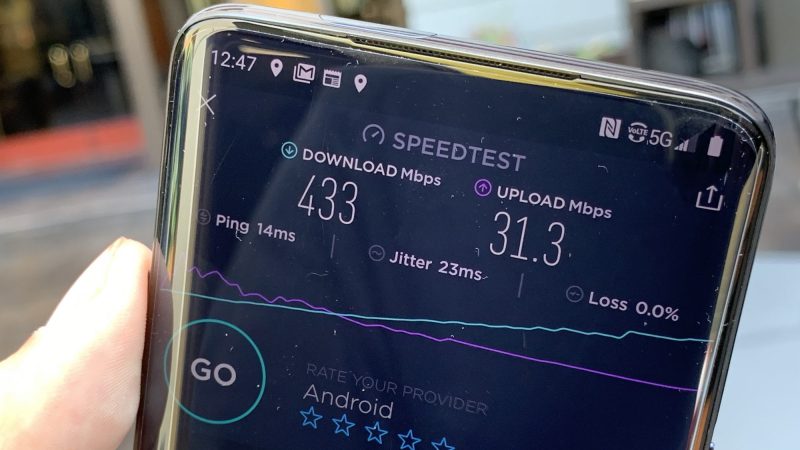 The OnePlus 7 Pro 5G on Sprint's 5G network in Los Angeles, California.