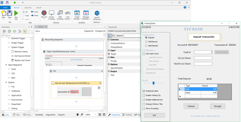 UiPath Studio for designing processes