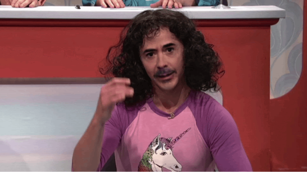 Robert Downey Junior with long locks