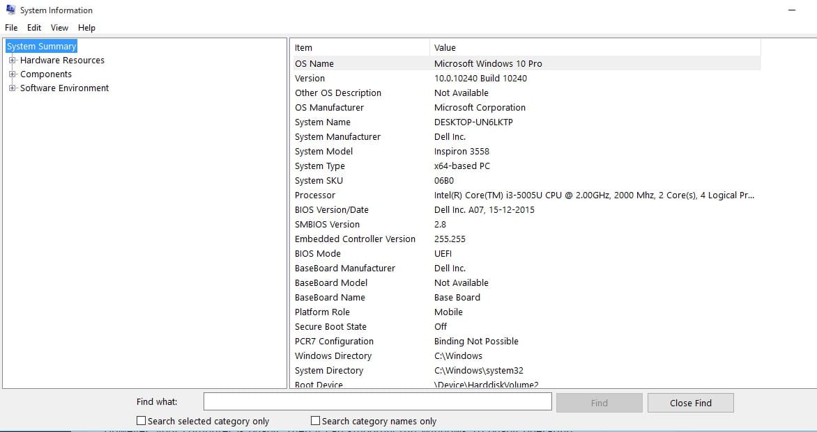 Open Start Menu and Search for'Sys'