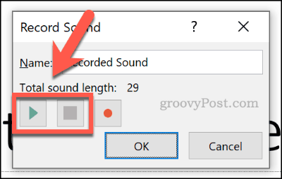 Playing or stopping audio in PowerPoint