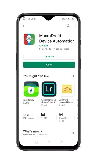 Install MacroDroid app