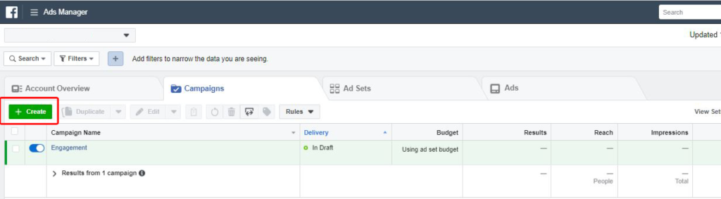 Create Facebook ad