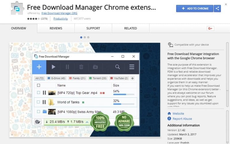 google chrome download accelerator