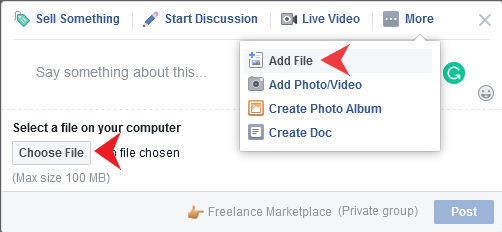Add PDF on Facebook