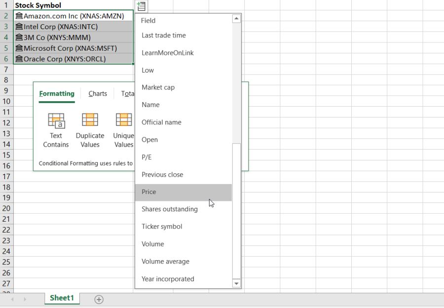 adding stock data