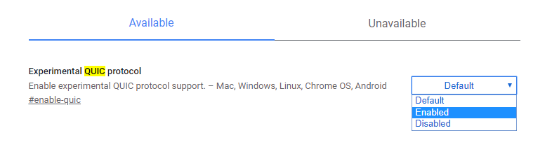 أفضل بروتوكول أعلام Chrome التجريبي Quic