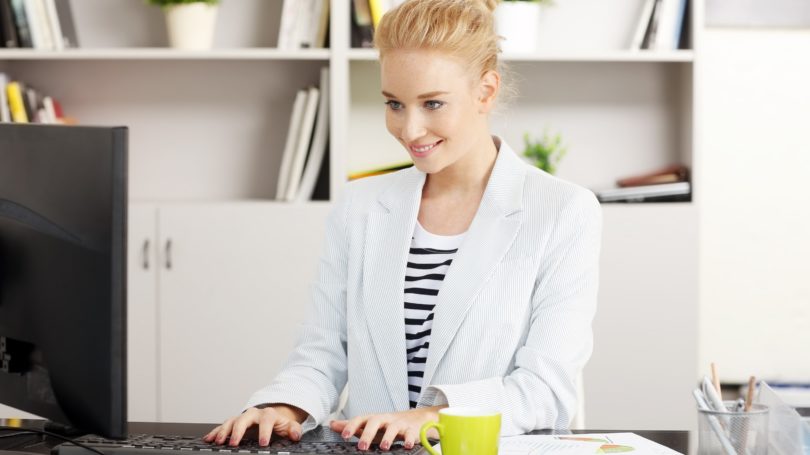 Administrative Assistant Computer Woman Secretary