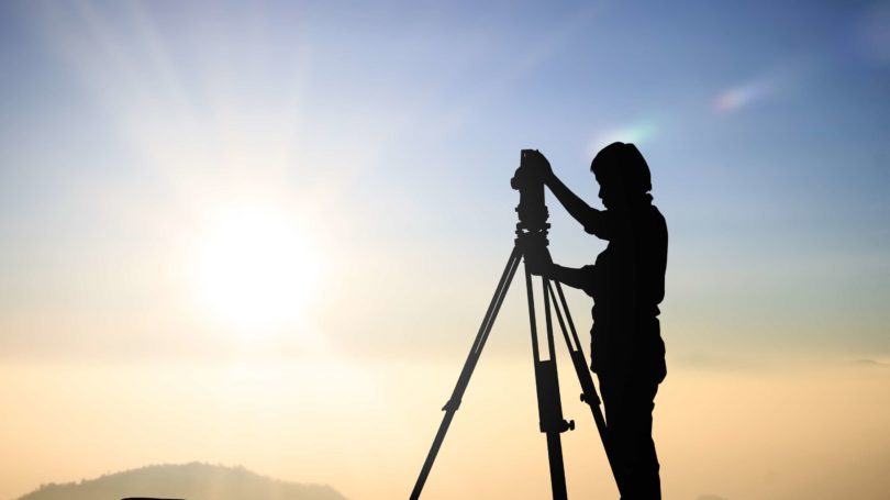 Survey Technician Outdoors Silhouette Horizon