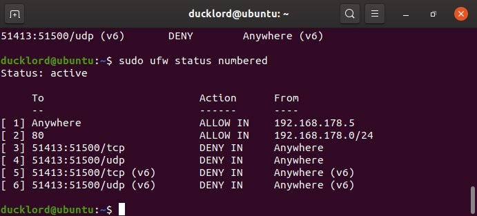 Disable Enable Manage Ubuntu Firewall Status Rules Numbered Disable Enable Manage Ubuntu Firewall Status Rules Numbered