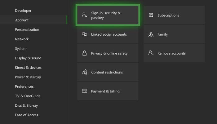 Xbox One Sign In Xbox One Sign In