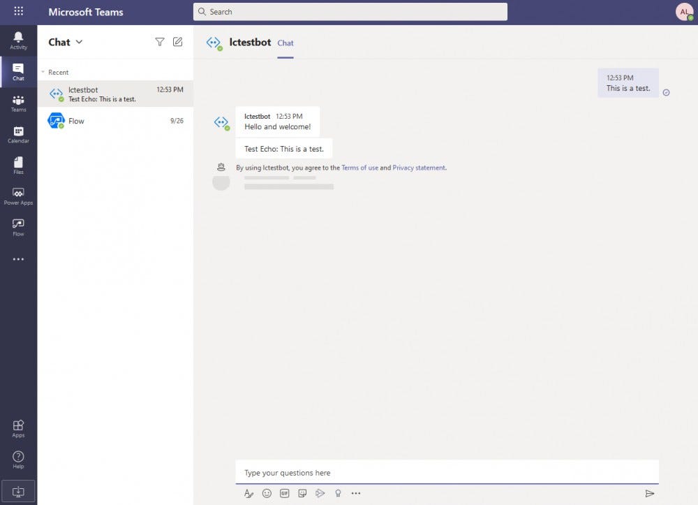 Test by sending a chat message to see that the result is as expected