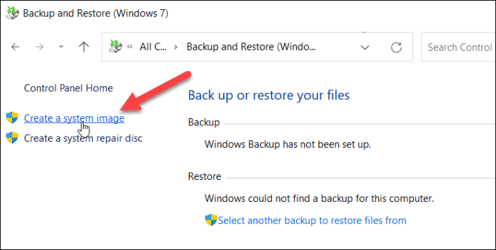 Backup and Restore to Windows 7
