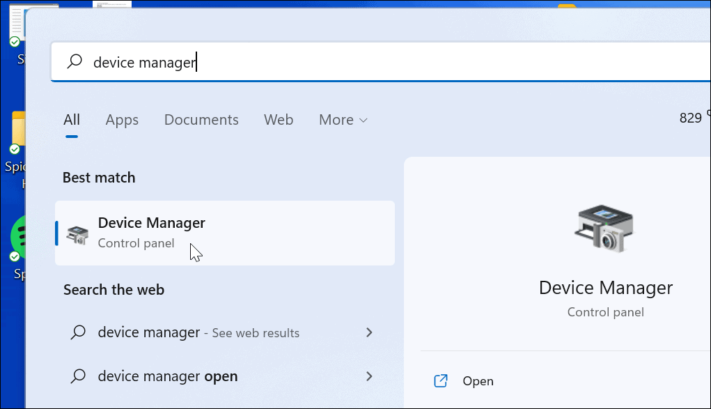 device manager Start