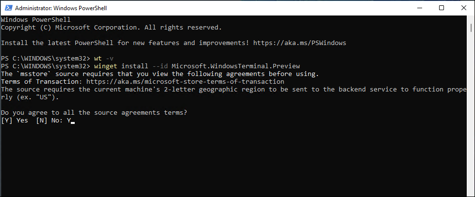 cmd get latest version Windows Terminal