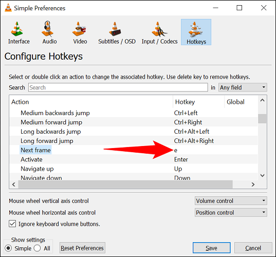 How to go frame by frame in vlc media player